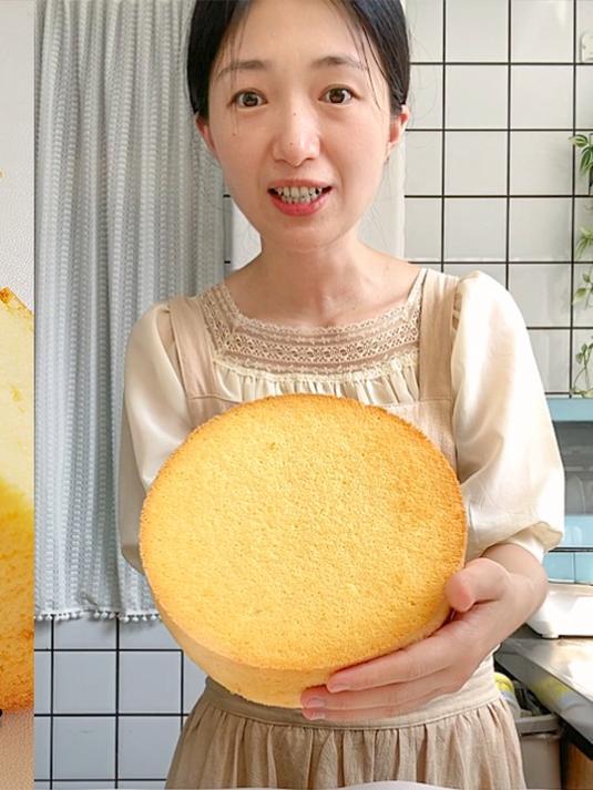 不塌腰,不凹陷,没有布丁层的八寸戚风蛋糕保姆级教程!