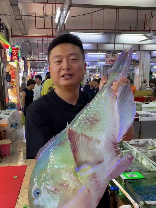 香港四大鱼王正青衣,学名舒氏猪齿鱼!费了老大的劲做了沸腾鱼片