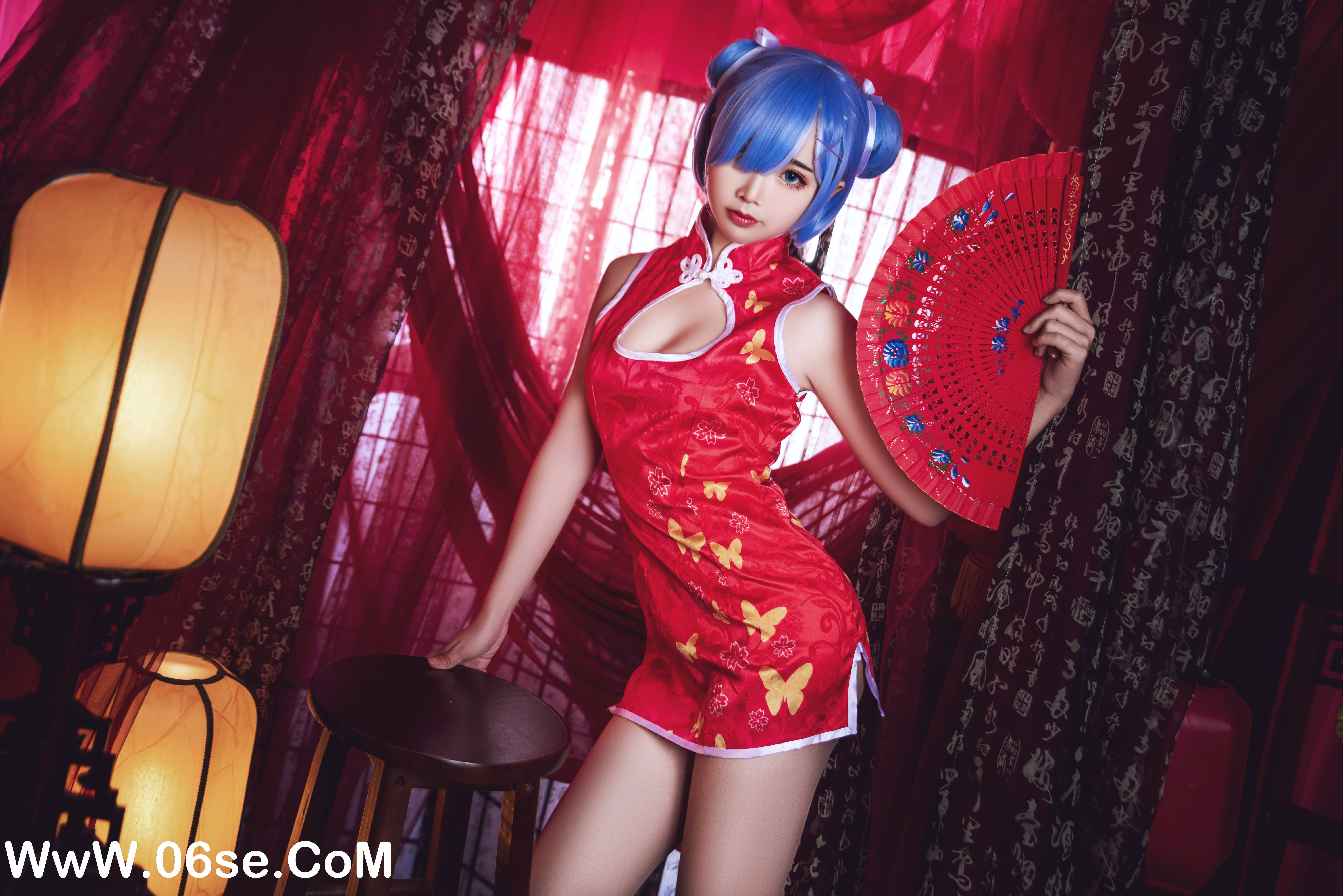 图片[12]-Coser面饼仙儿 NO.023 – 雷姆旗袍[23P379M]-六色网