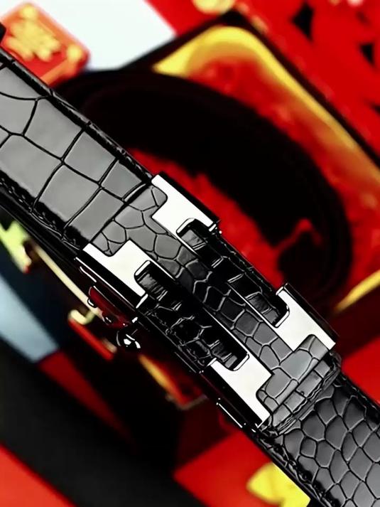 别再买劣质腰带!这款鳄鱼纹自动扣皮带超值实用,高端大气上档次