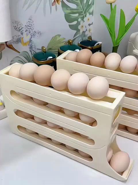 鸡蛋收纳盒收纳家用冰箱侧门厨房取蛋神器新款自动滚蛋架