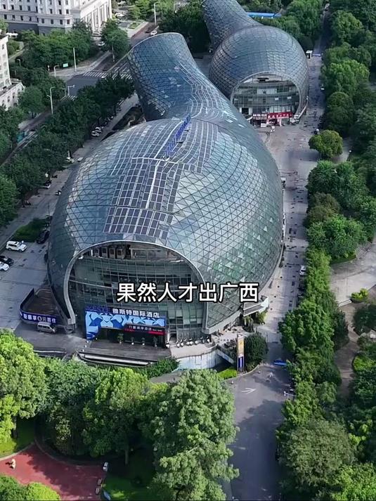 奇葩建筑千千万广西占一半据说在设计之初是以两条跳跃鲤鱼为原型