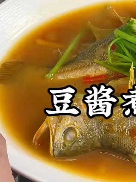豆酱煮黄花鱼，最简单做法又好吃，肉质非常鲜嫩。#潮汕美食##家常菜##黄花鱼煮豆酱#