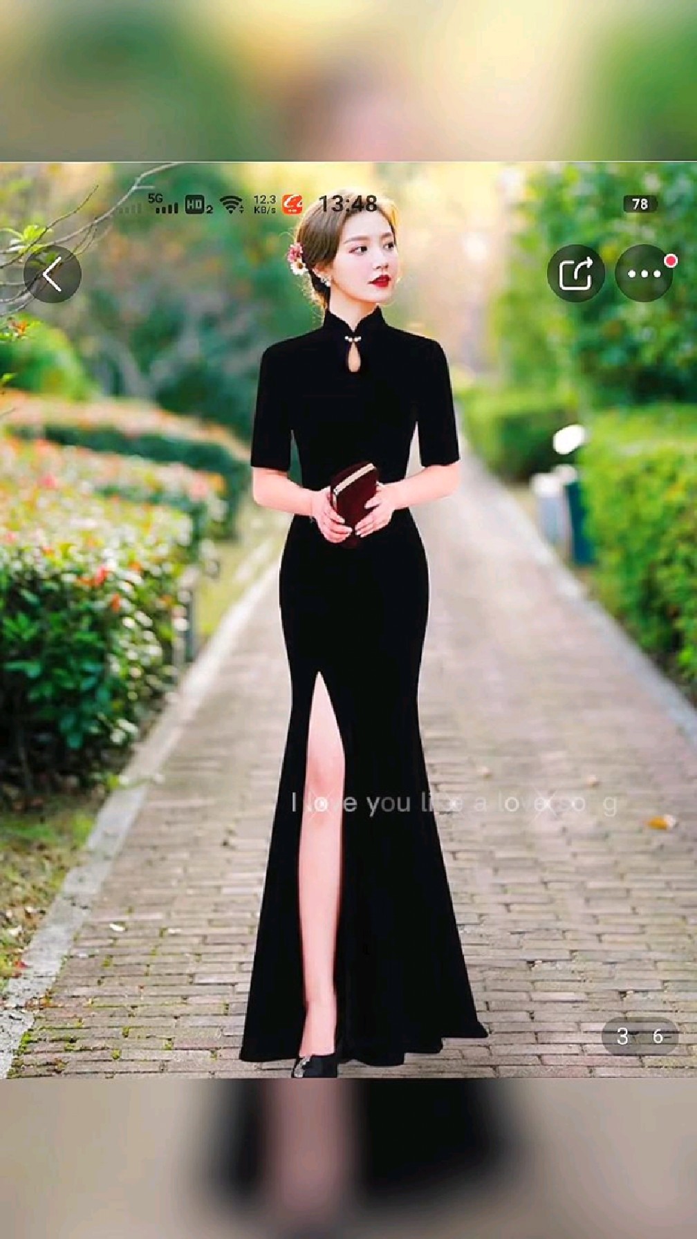 蓝芳凰形体旗袍晚礼服女年轻款黑色丝绒 鱼尾裙气质改良版连衣裙走秀长款黑色.