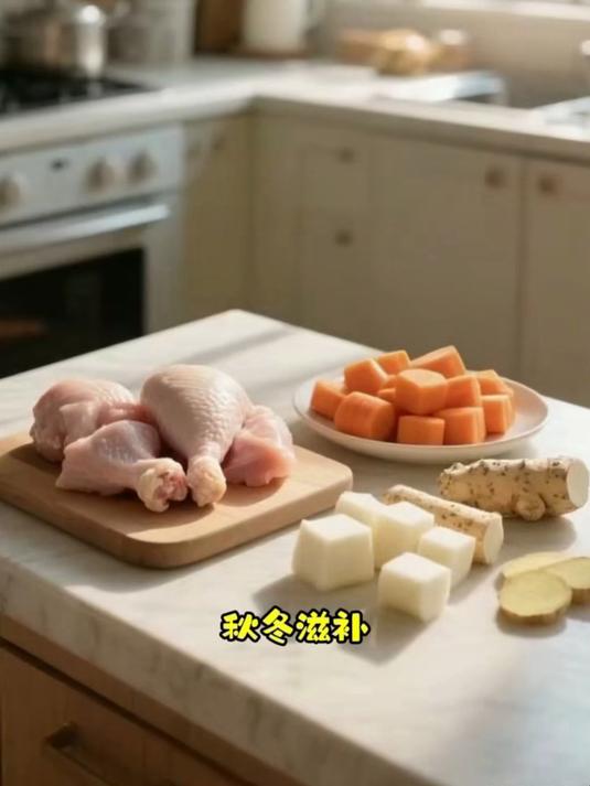 秋冬滋补汤！山药胡萝卜炖鸡汤，暖身又营养