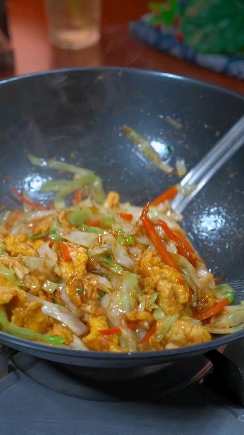 包菜炒鸡蛋居然会这么好吃