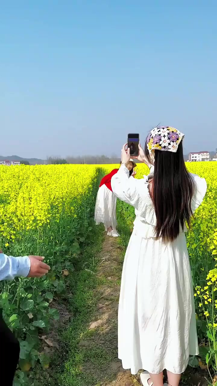 油菜花拍照方法，氛围感十足