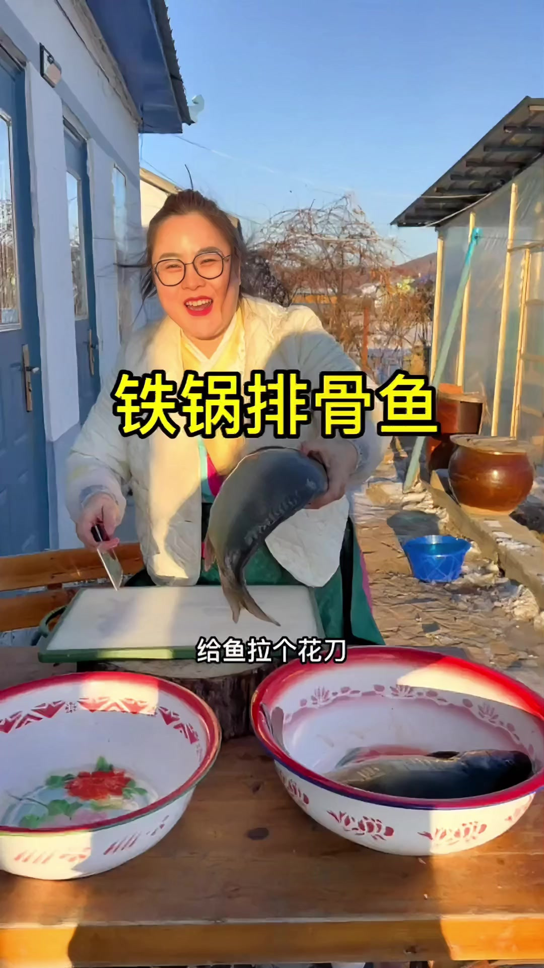 猫冬铁锅炖一切，铁锅排骨鱼来了，香迷糊了给我