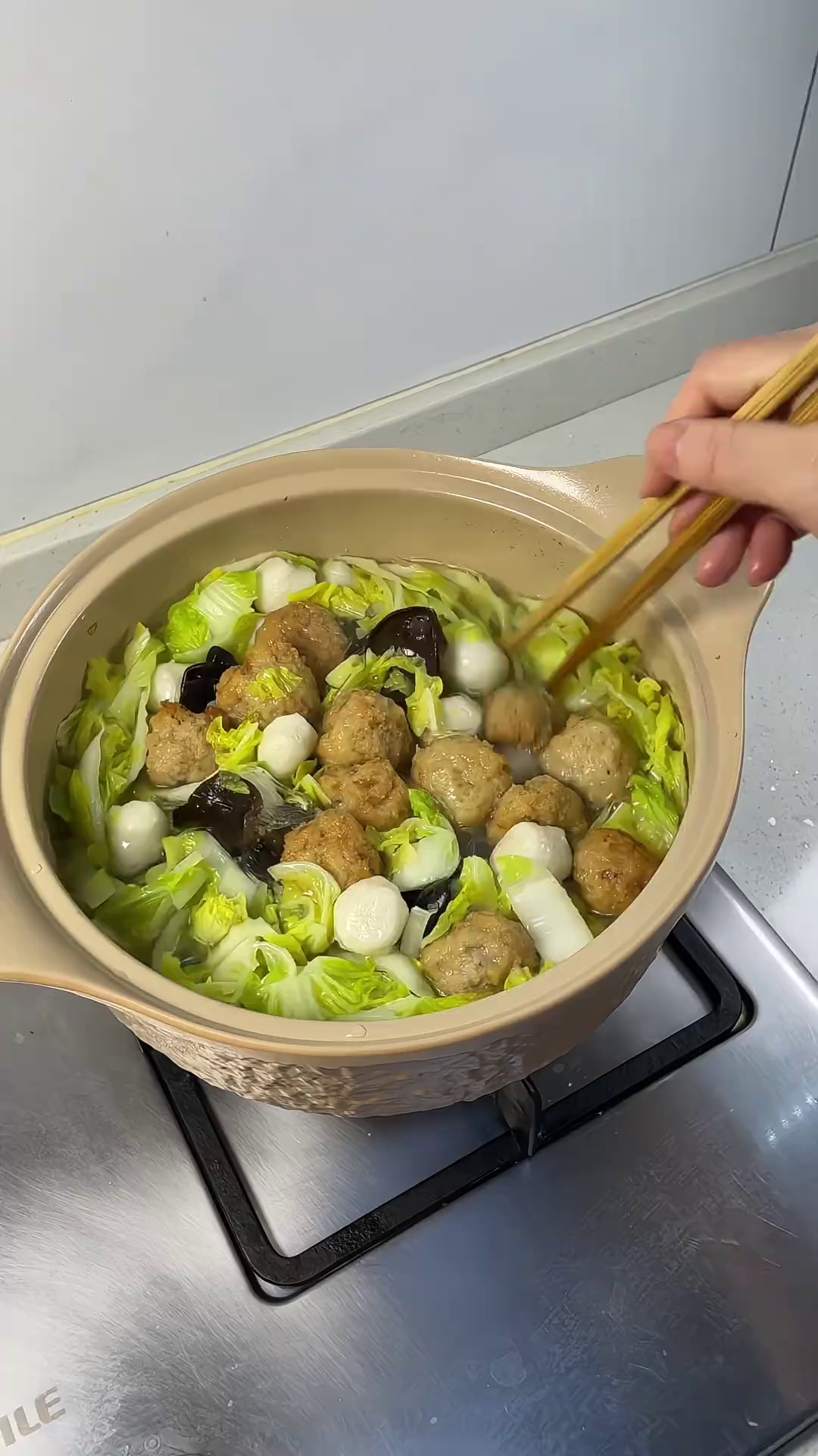 娃娃菜藕丸粉丝汤