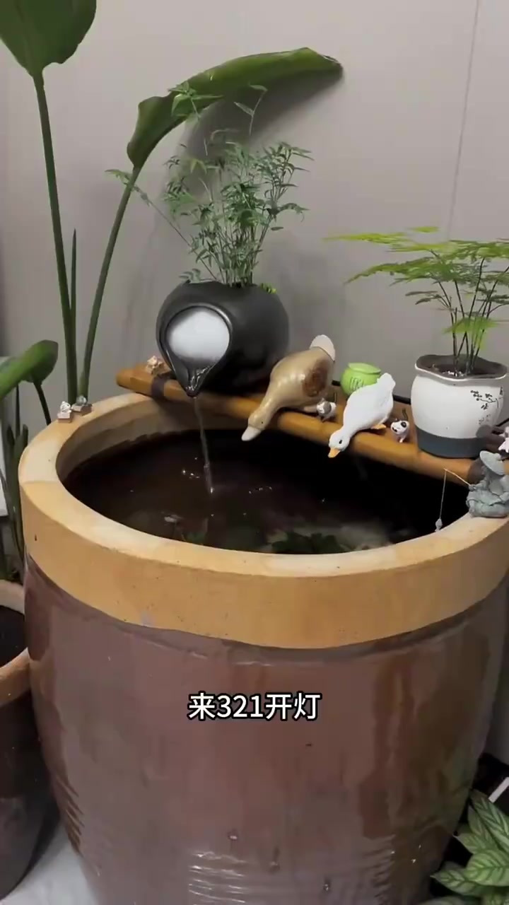 把古法鱼缸搬到室内，这颜值和氛围感，绝了