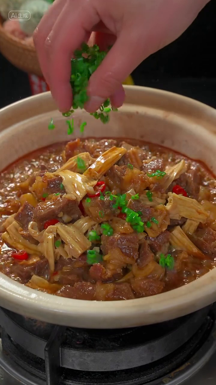 郑州美食:腐竹配上牛腩太香了腐竹焖牛腩