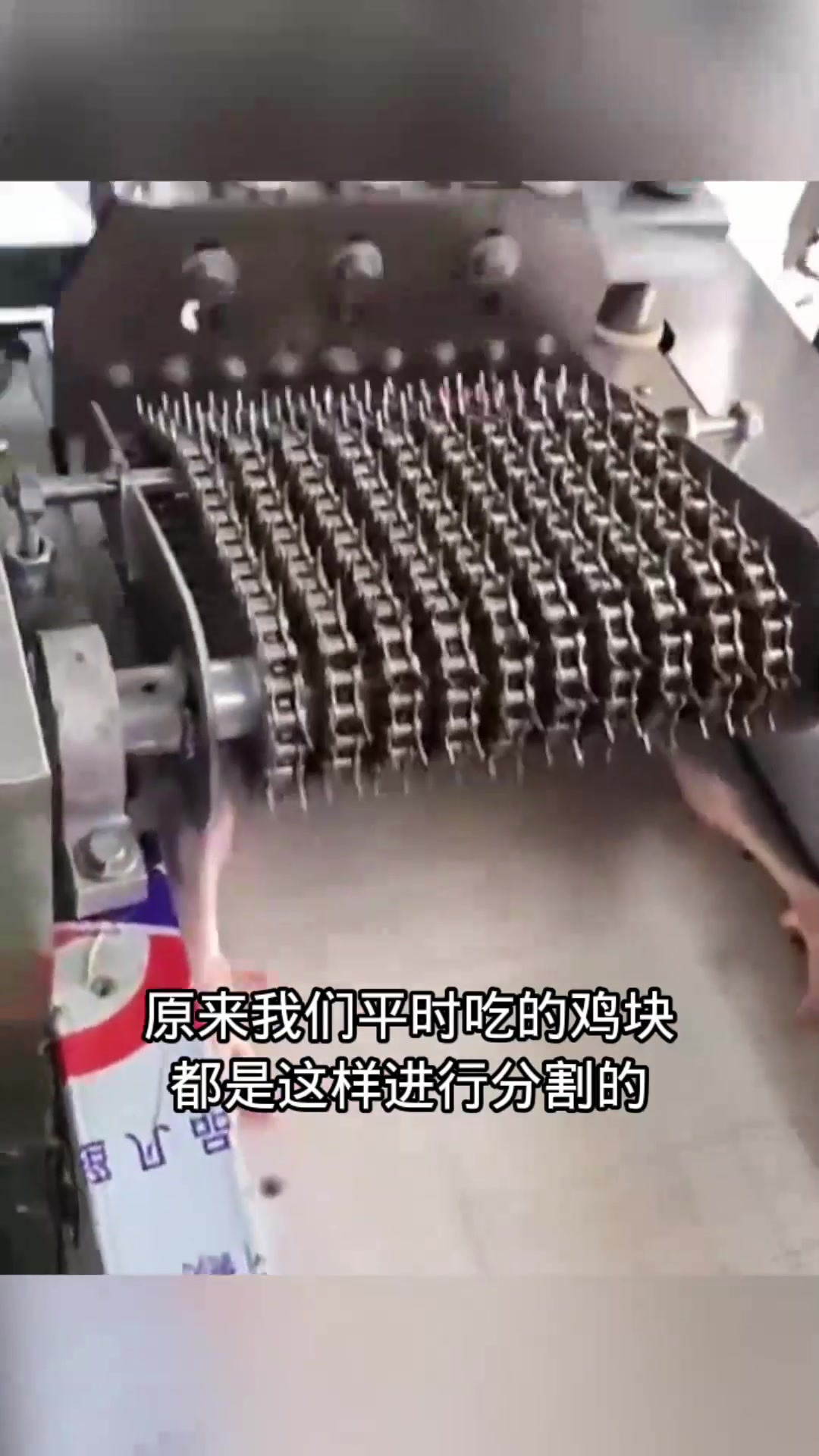 鸡块分割过程,还得是机器!