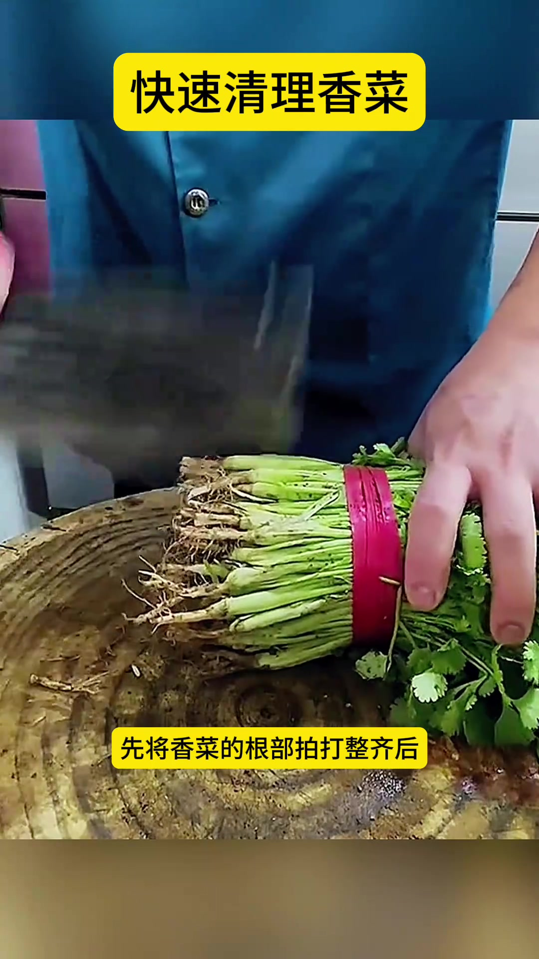 快速清理香菜,特别的轻松 (1)