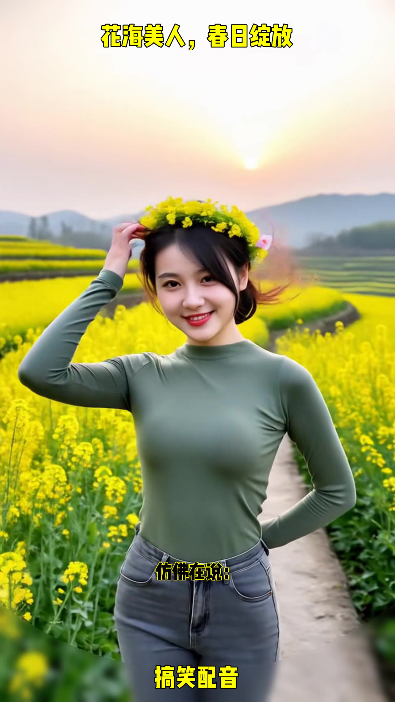 油菜花田里的微笑,春天最美的风景线