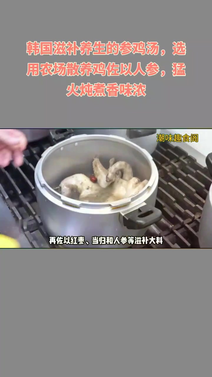 韩参鸡汤滋补,散养鸡人参熬,香浓!