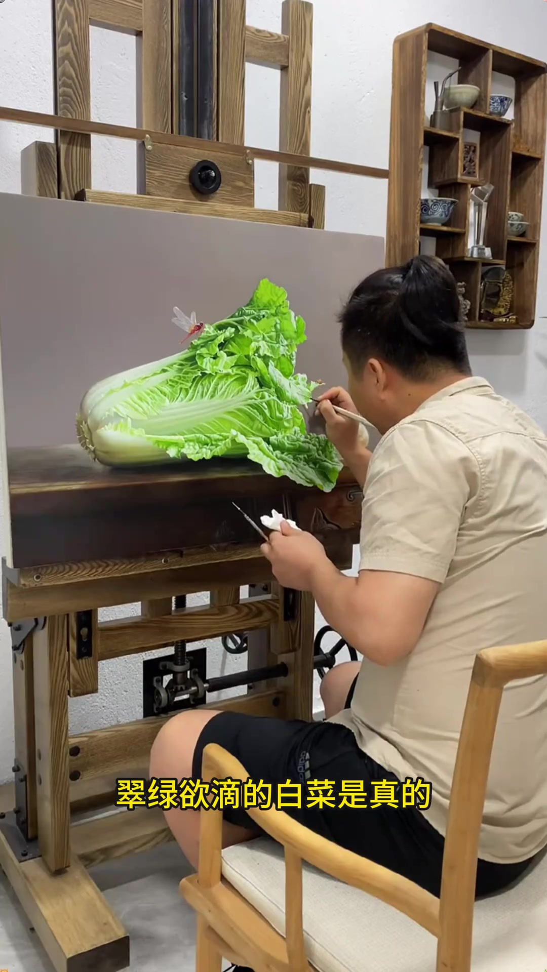 大师级画作:栩栩如生的白菜让人惊叹不已