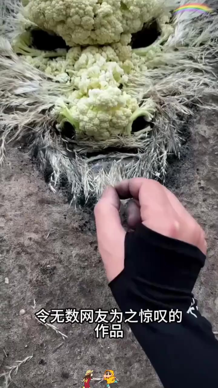 农村小哥用蔬菜创作惊艳作品,成为网友赞誉的绘画大师