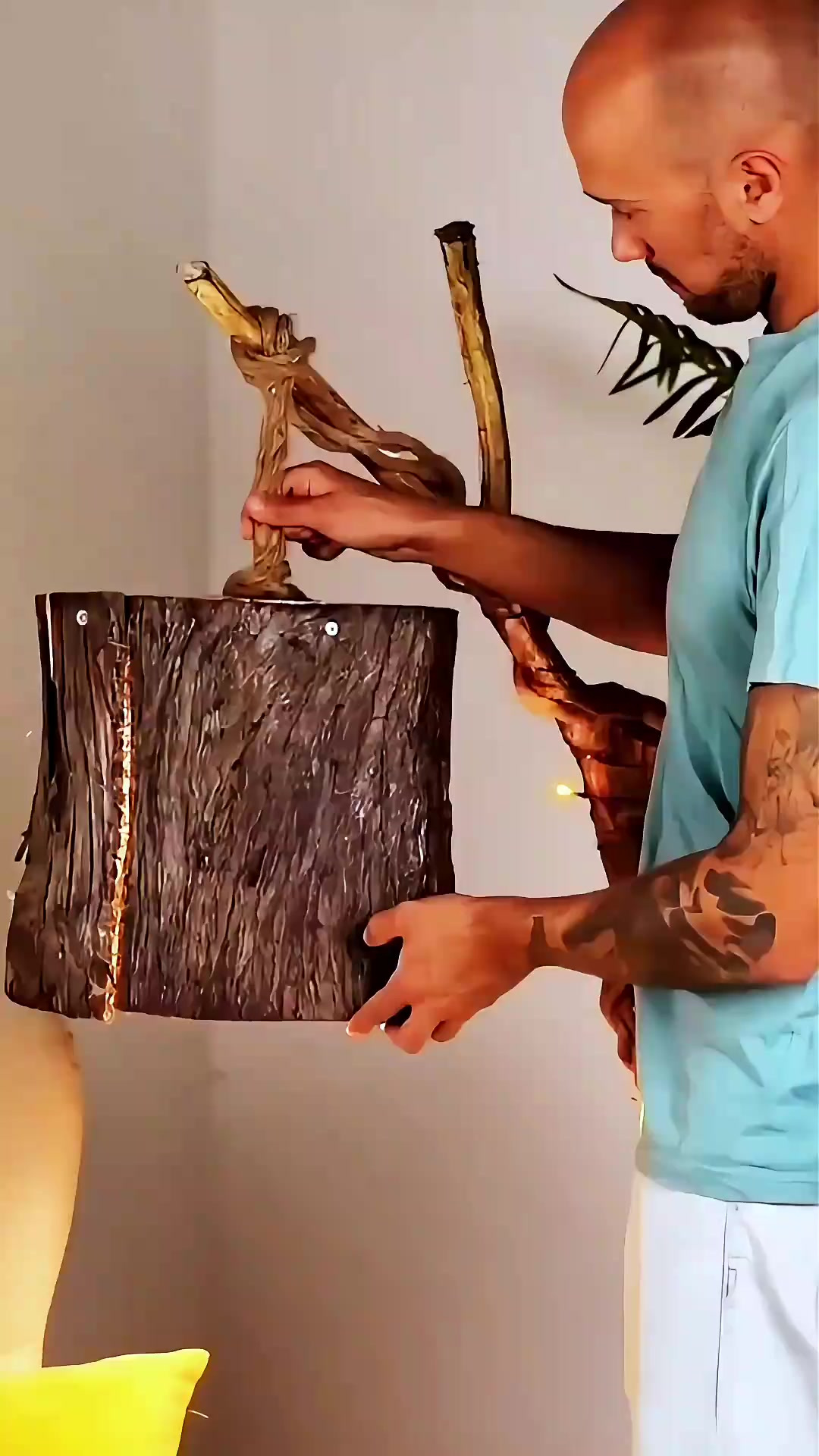 复古树皮吊灯,手工大师创作