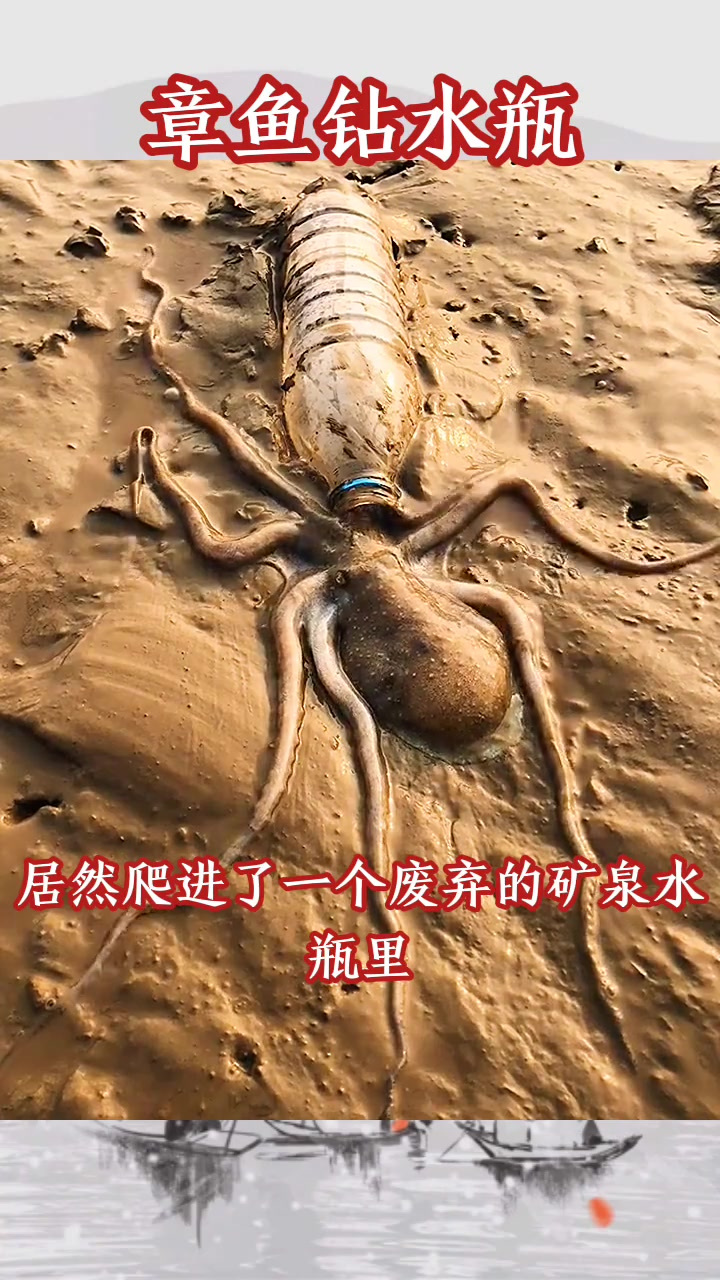 章鱼钻水瓶,太爱钻洞了
