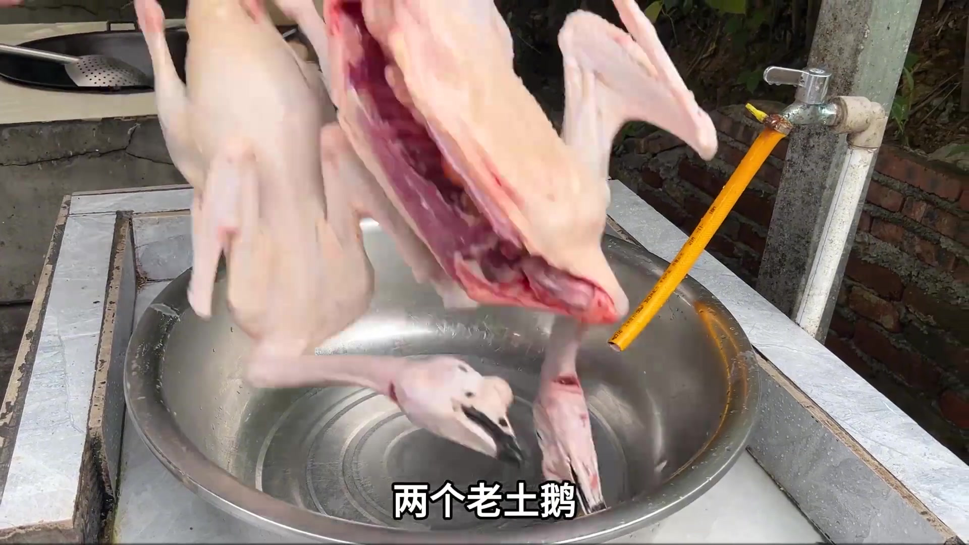 2只老土鹅,1口大铁锅,湖南大叔这做法火了,掀开锅盖时,看饿