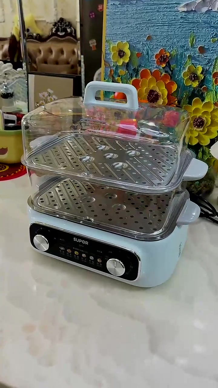 厨房有这一个就够了,苏泊尔家用电蒸锅全自动蒸菜双控可拆洗透明