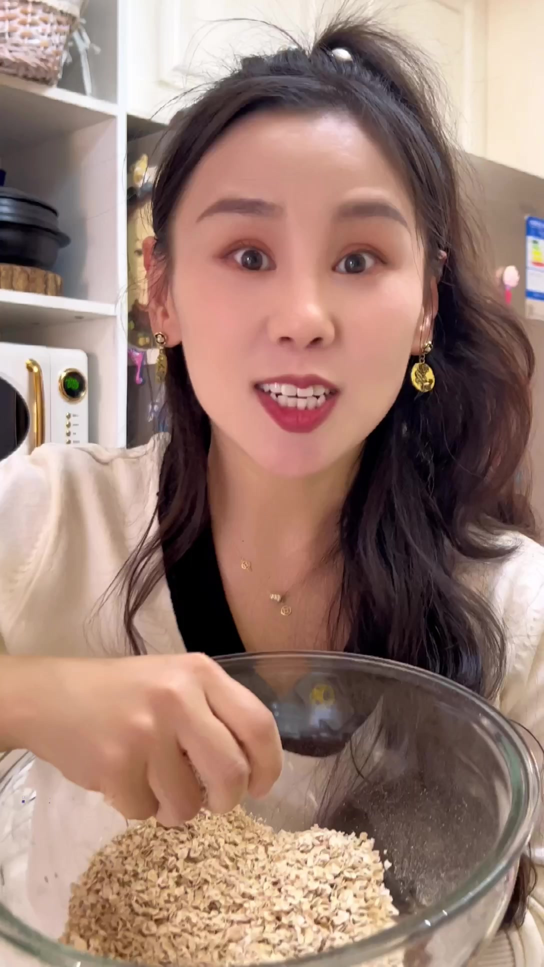 燕麦都给我做成面包，空口吃馅吧