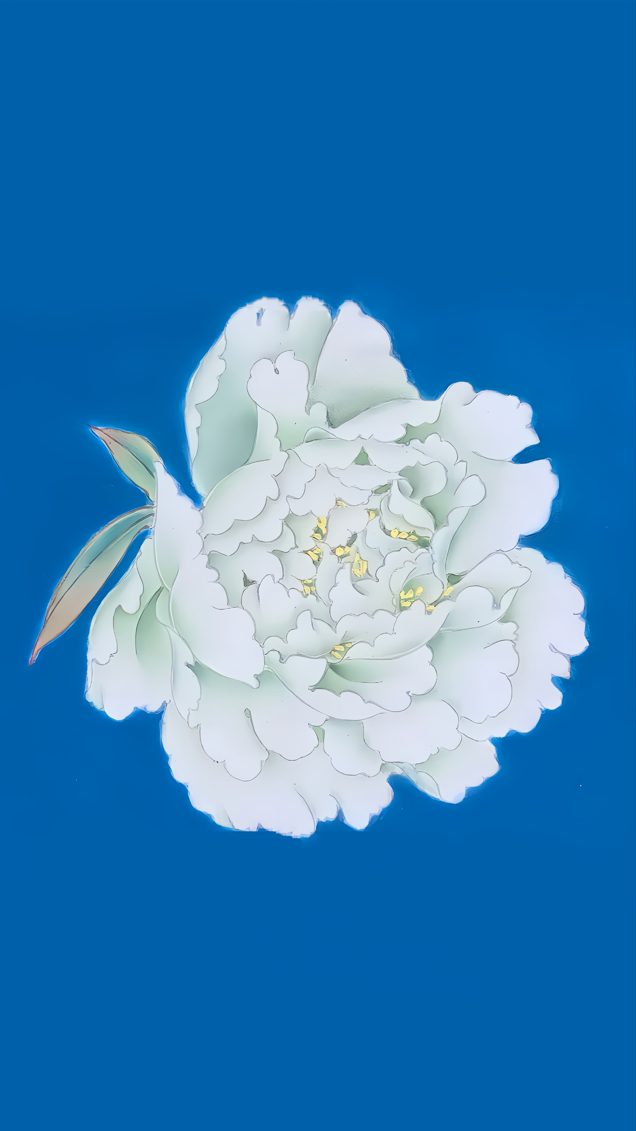 国画牡丹工笔豆绿色牡丹画法,跟着教程学画画,教你纯手绘工笔画