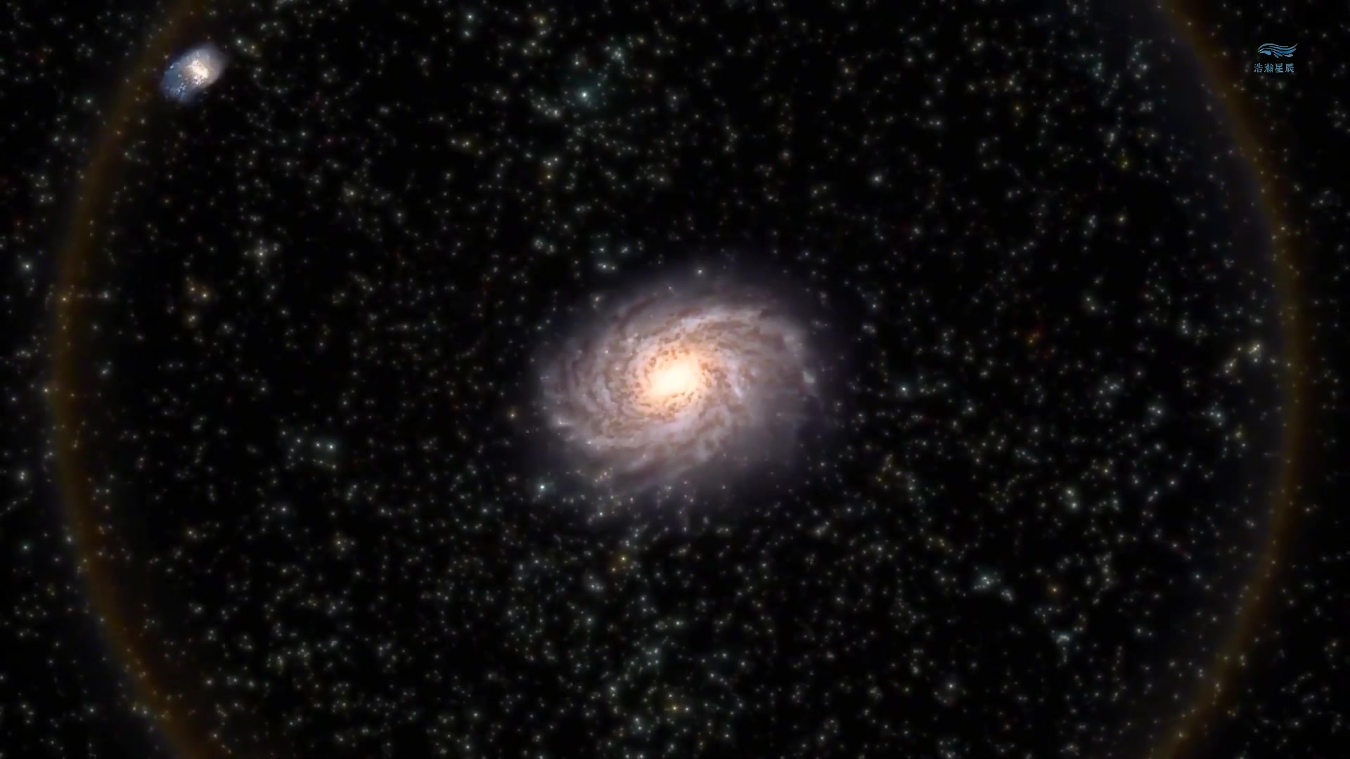 仙女座比银河系大得多,直径200000光年,包含超过10000亿颗恒星