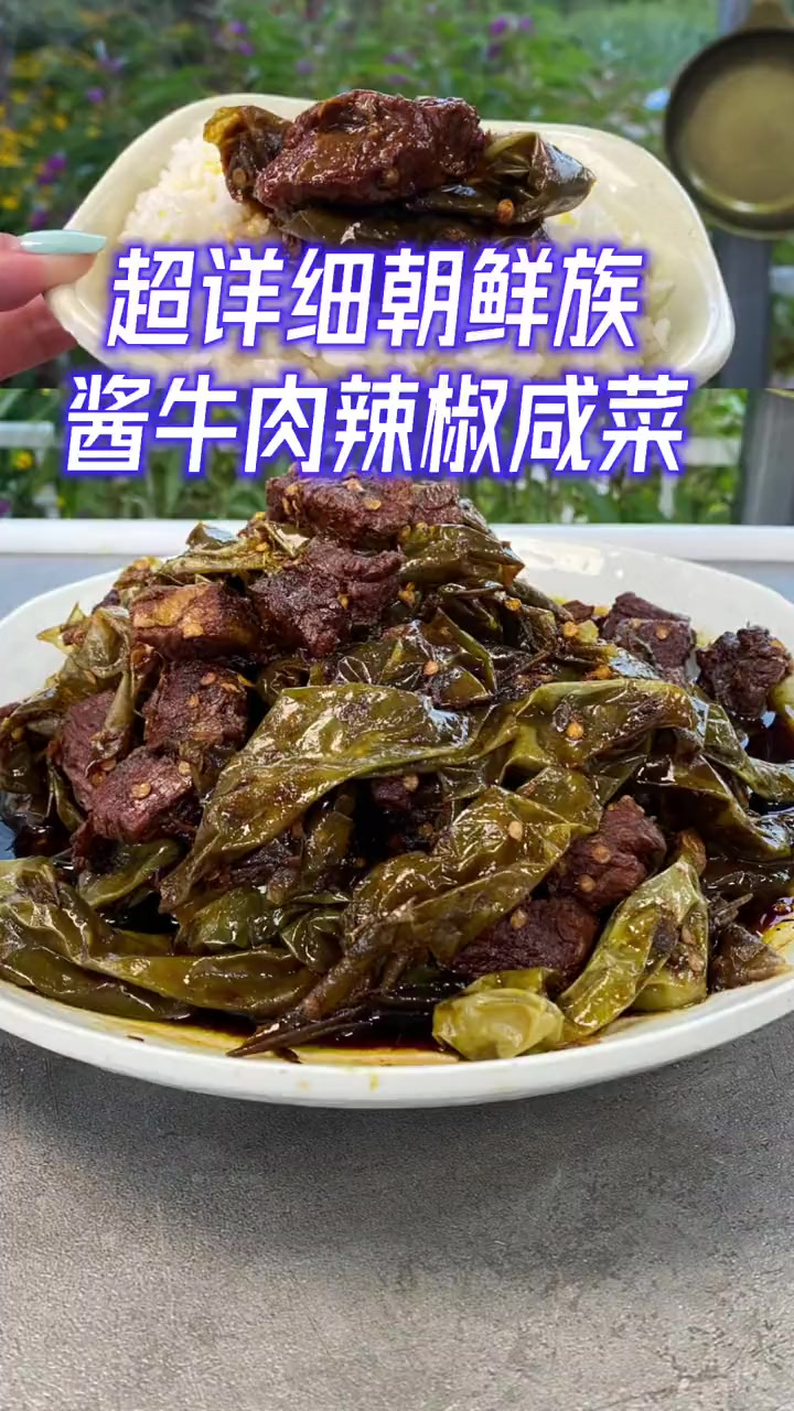 朝鲜族酱牛肉辣椒咸菜做一锅装保鲜盒,放冰箱冷藏起来
