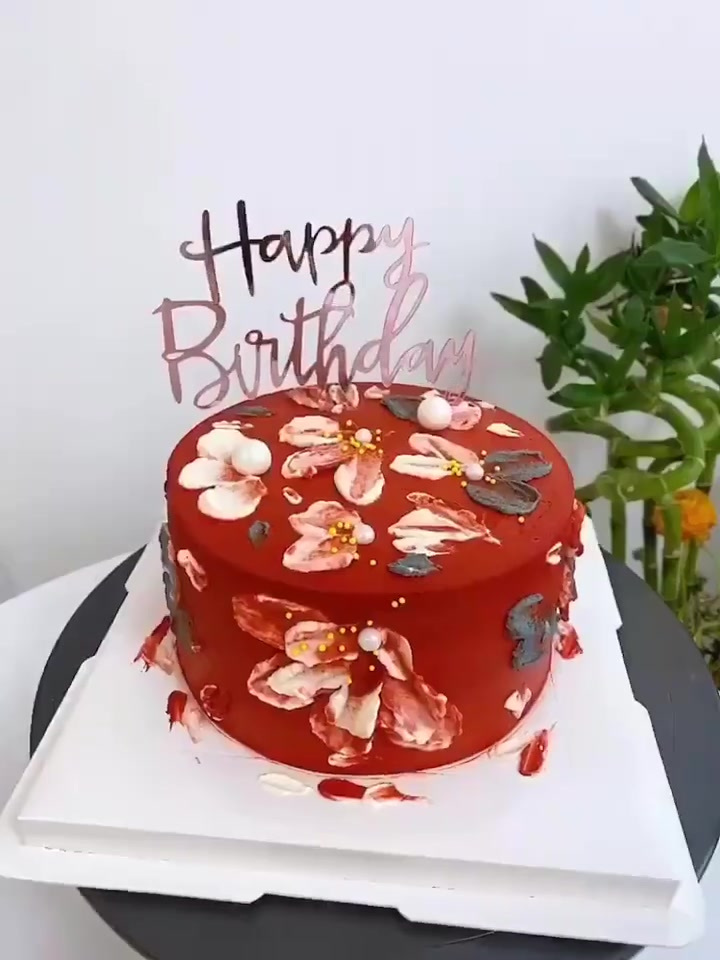 复古油画风生日蛋糕，太浪漫啦