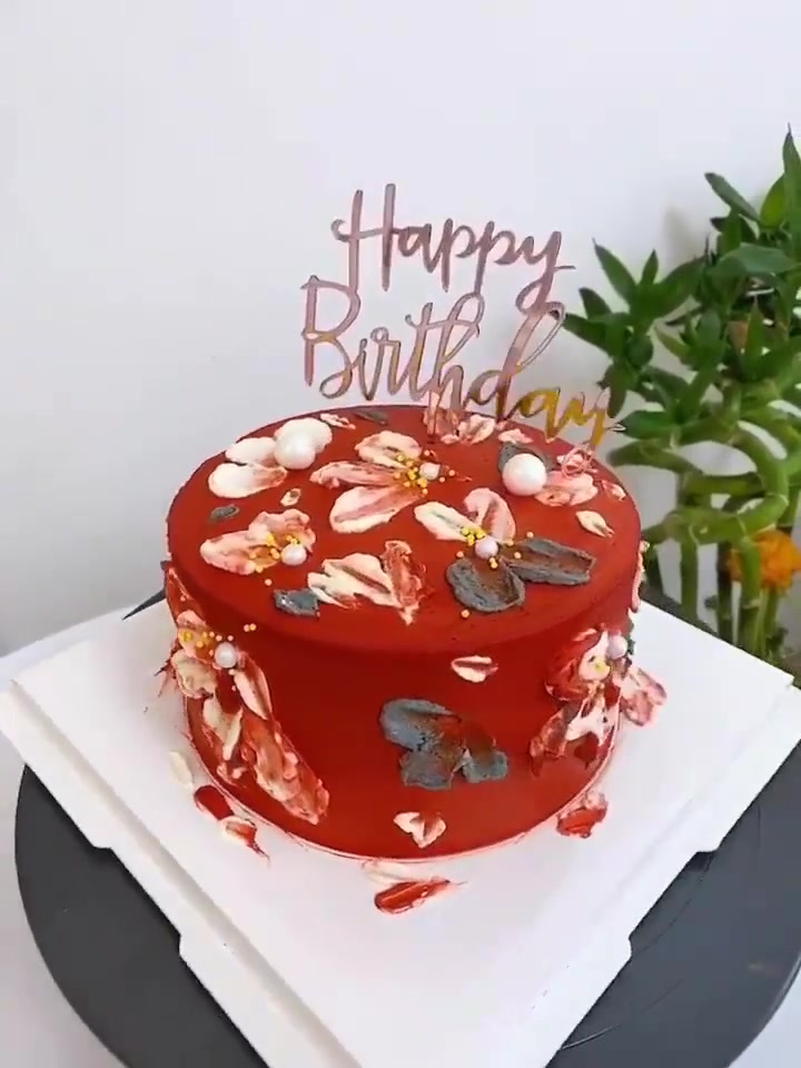 复古油画风生日蛋糕,太浪漫啦