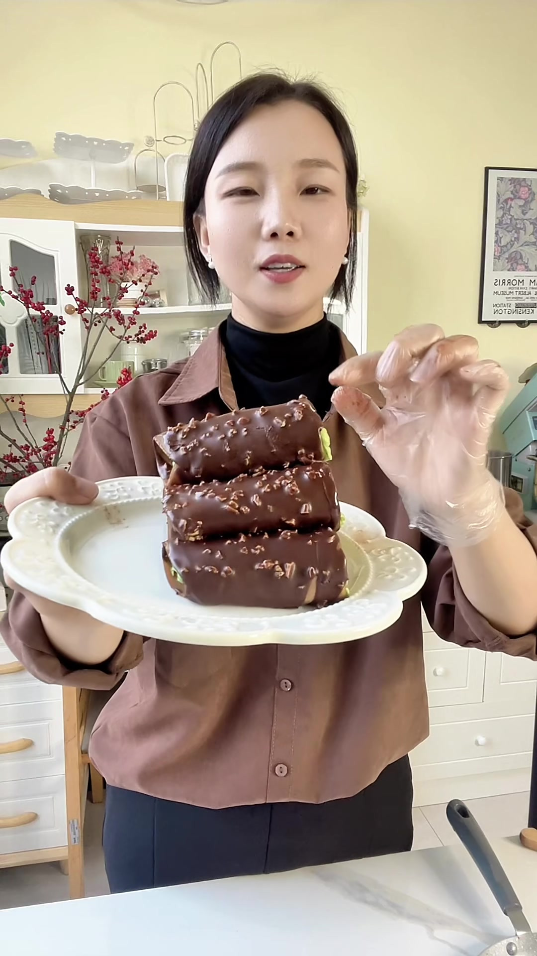 在家做氛围甜品，巧克力抹茶迷你卷