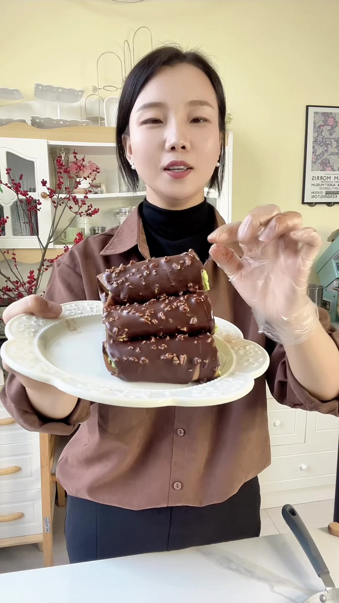 在家做氛围甜品，巧克力抹茶迷你卷