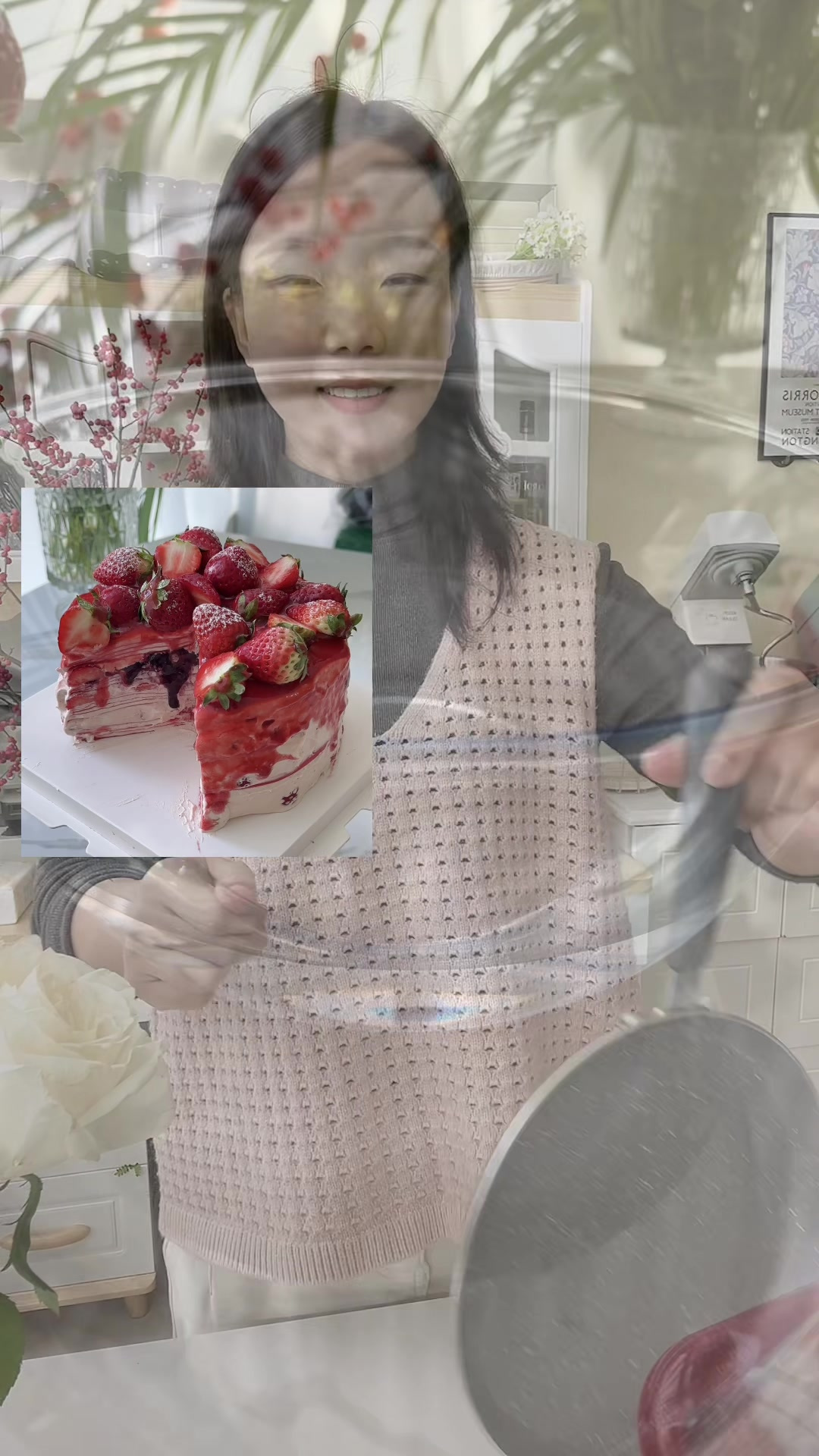 在家解锁千层草莓蛋糕