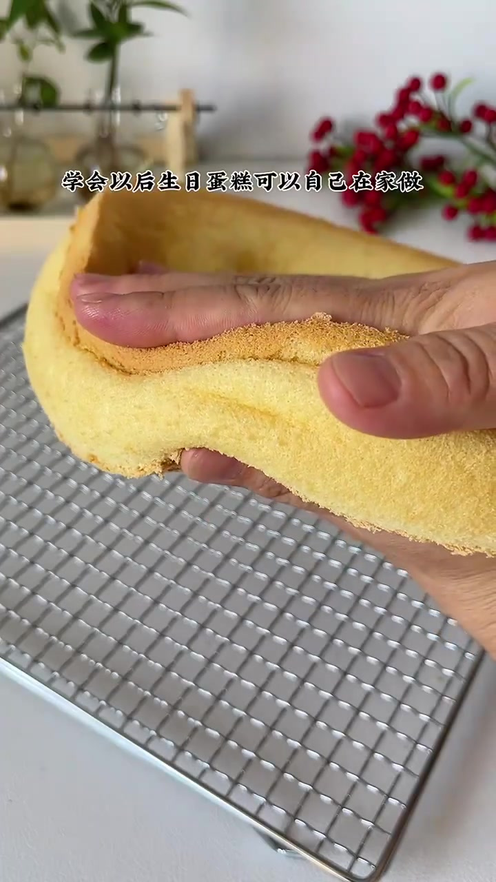 8寸戚风蛋糕胚,不塌陷不回缩