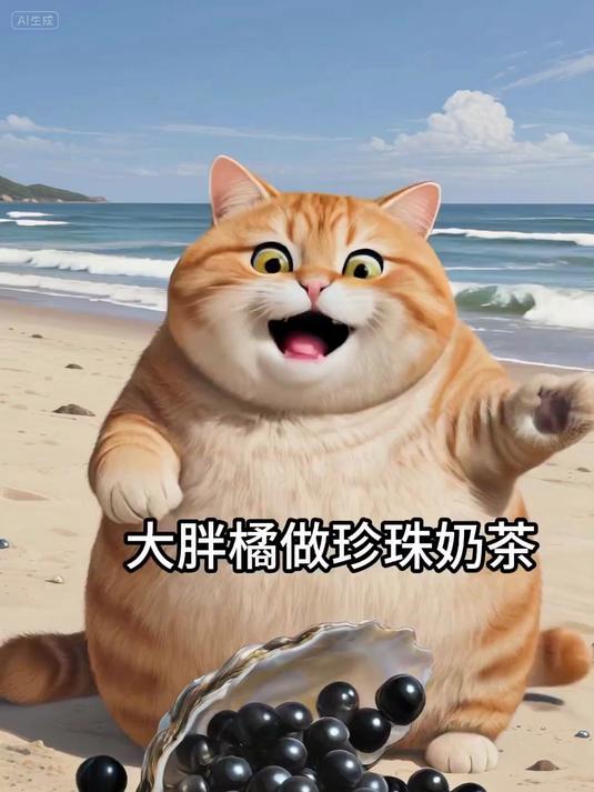 大胖橘做珍珠奶茶