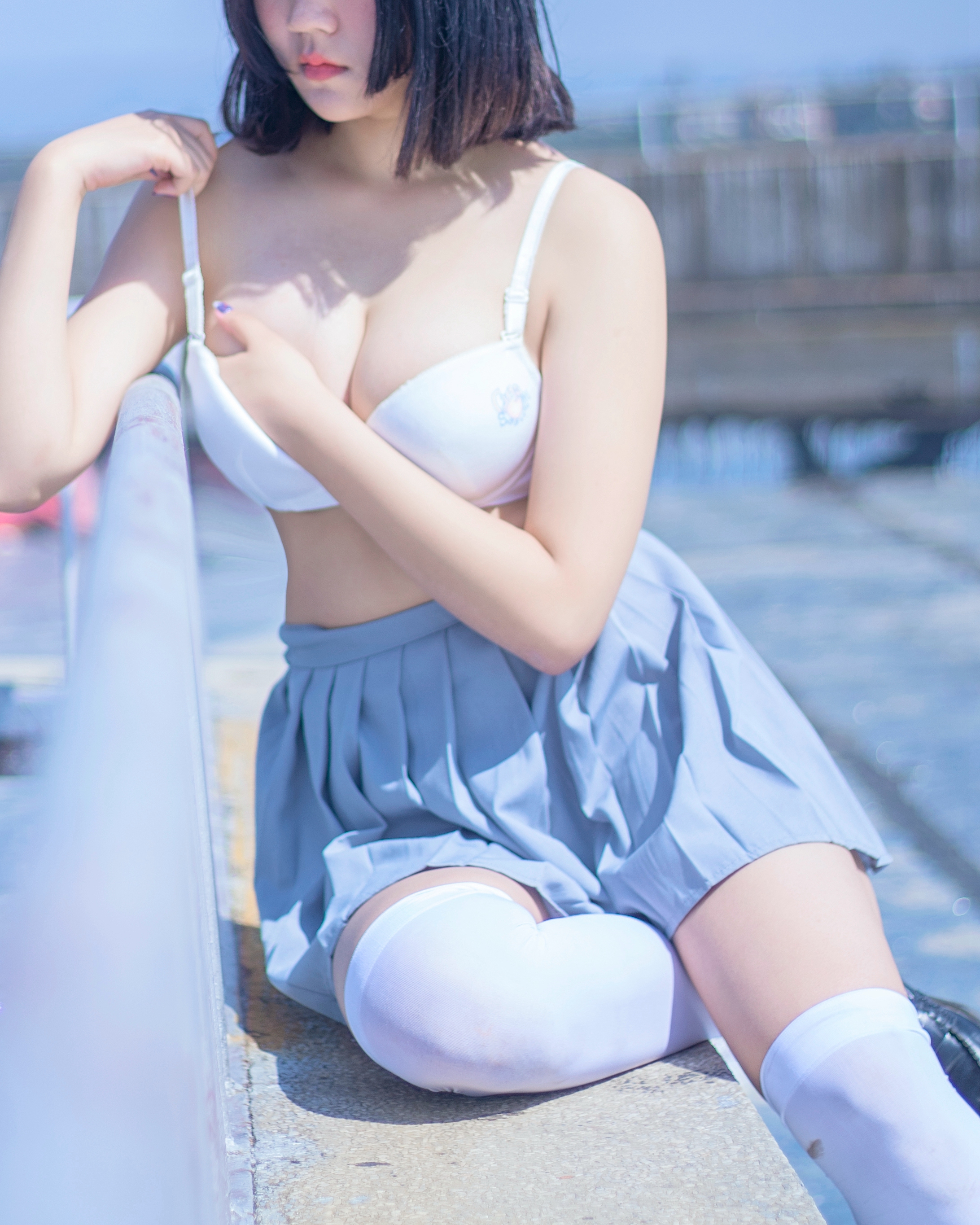 汐 NO.004 - 天台JK[40P108M]-六色网
