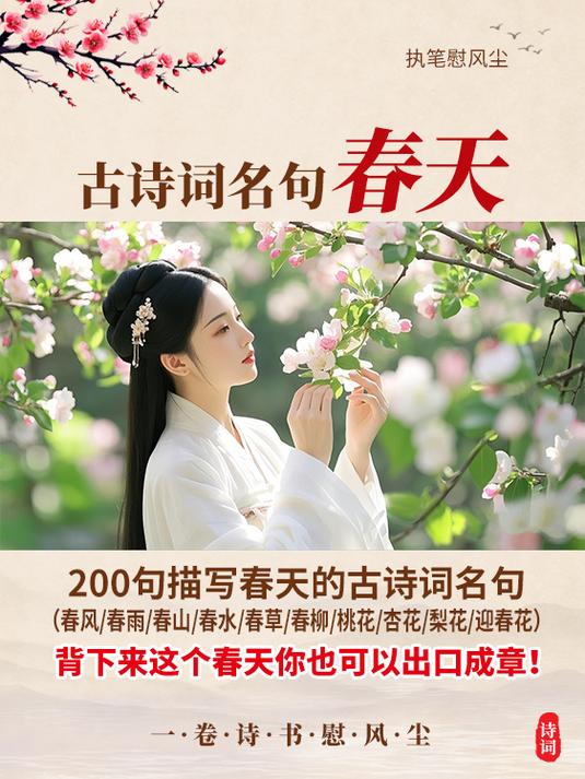200句春天的古诗词名句,背下来,这个春天你也可以出口成章!