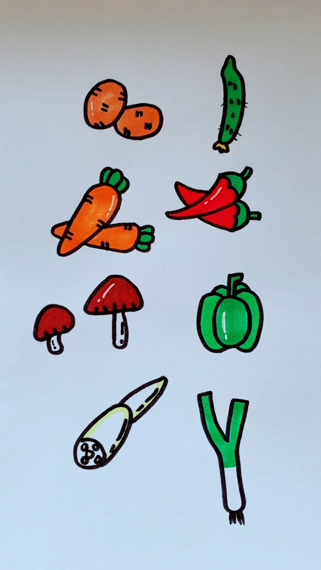 用数字画蔬菜