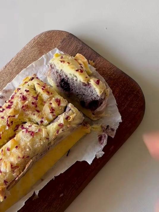 减脂甜品山药蓝莓磅蛋糕巨好吃才80卡