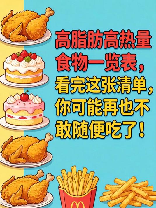 高脂肪高热量食物一览表，看完这张清单，你可能再也不敢随便吃了！