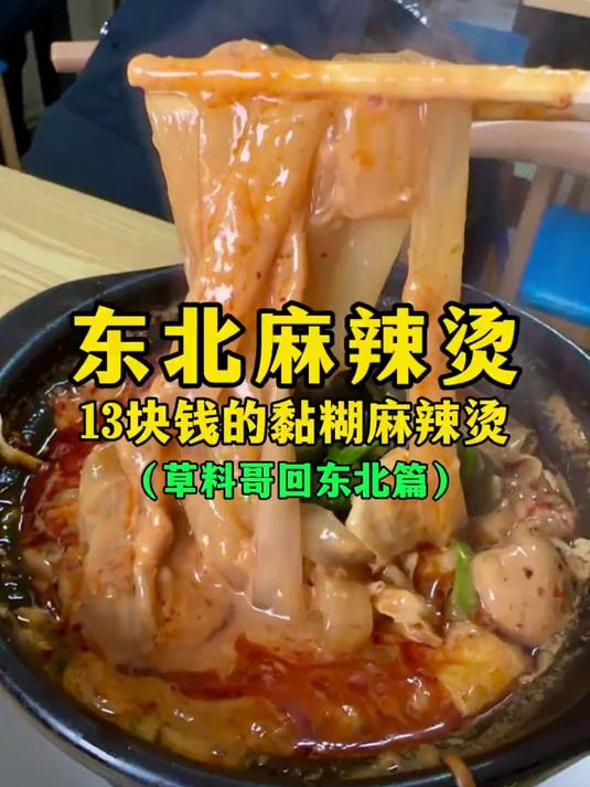 东北麻辣烫,13块钱的黏糊麻辣烫(草料哥回东北篇)草料哥