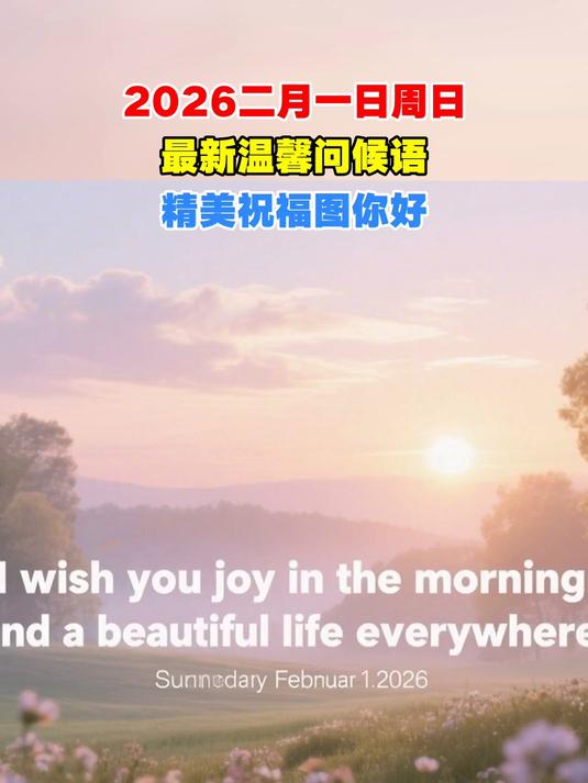 2026二月一日周日,最新温馨问候语,精美祝福图你好