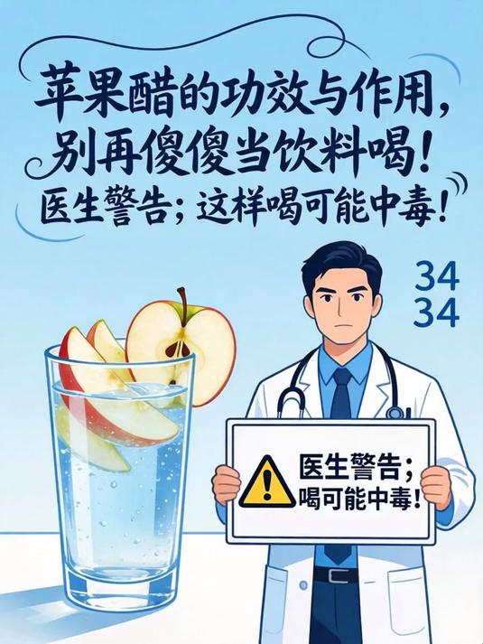 苹果醋的功效与作用,别再傻傻当饮料喝!医生警告:这样喝可能中毒!