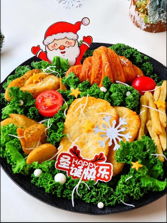 这是一道省油版小吃拼盘的做法,圣诞节氛围拉满!