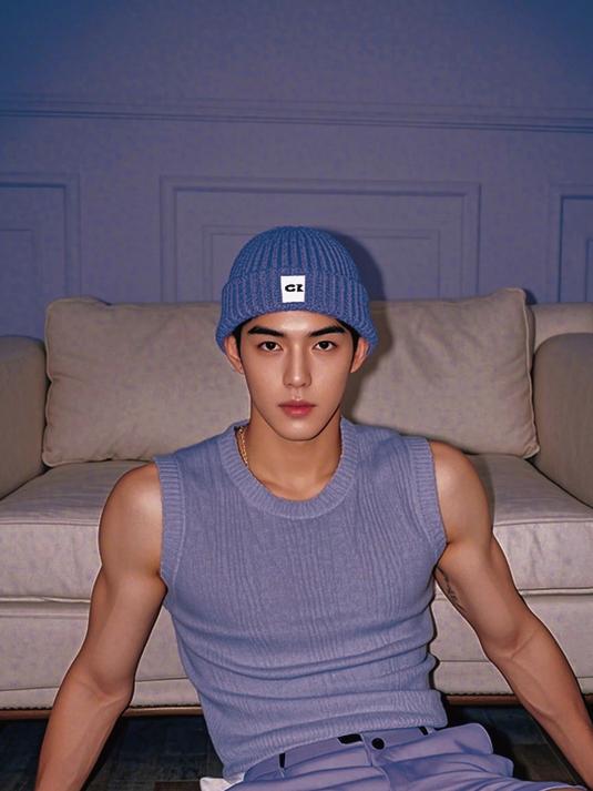 紫色系帅哥壁纸 肌肉体育生