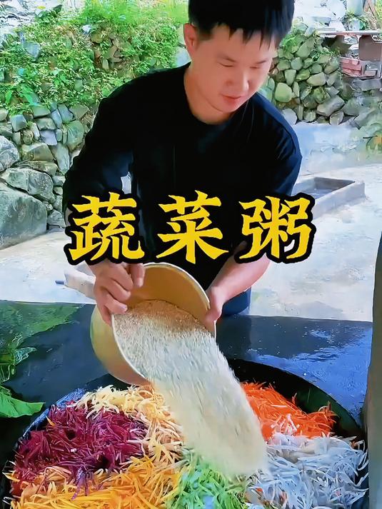 营养健康的彩色蔬菜粥……