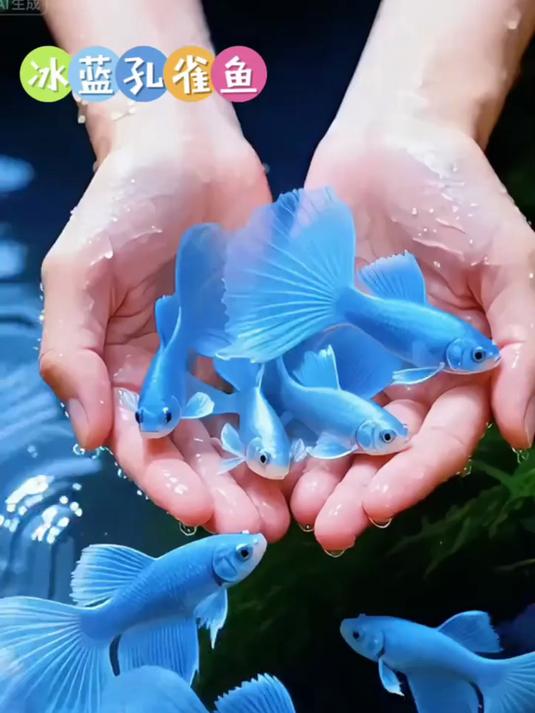 家里有鱼缸的别错过！冰蓝孔雀鱼好看还好养，多备几条没错
