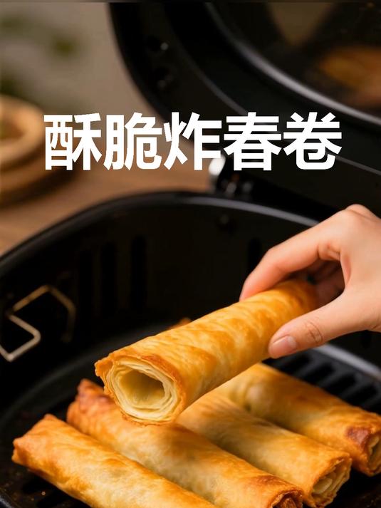 酥脆炸春卷!空气炸锅无油更健康