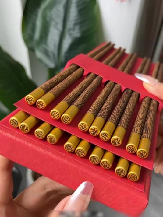 鸡翅木筷子(10双圆福)KH实惠装手工无漆无蜡环保筷